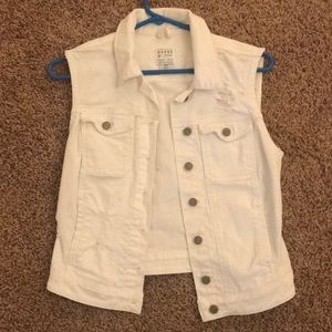 Guess white denim vest